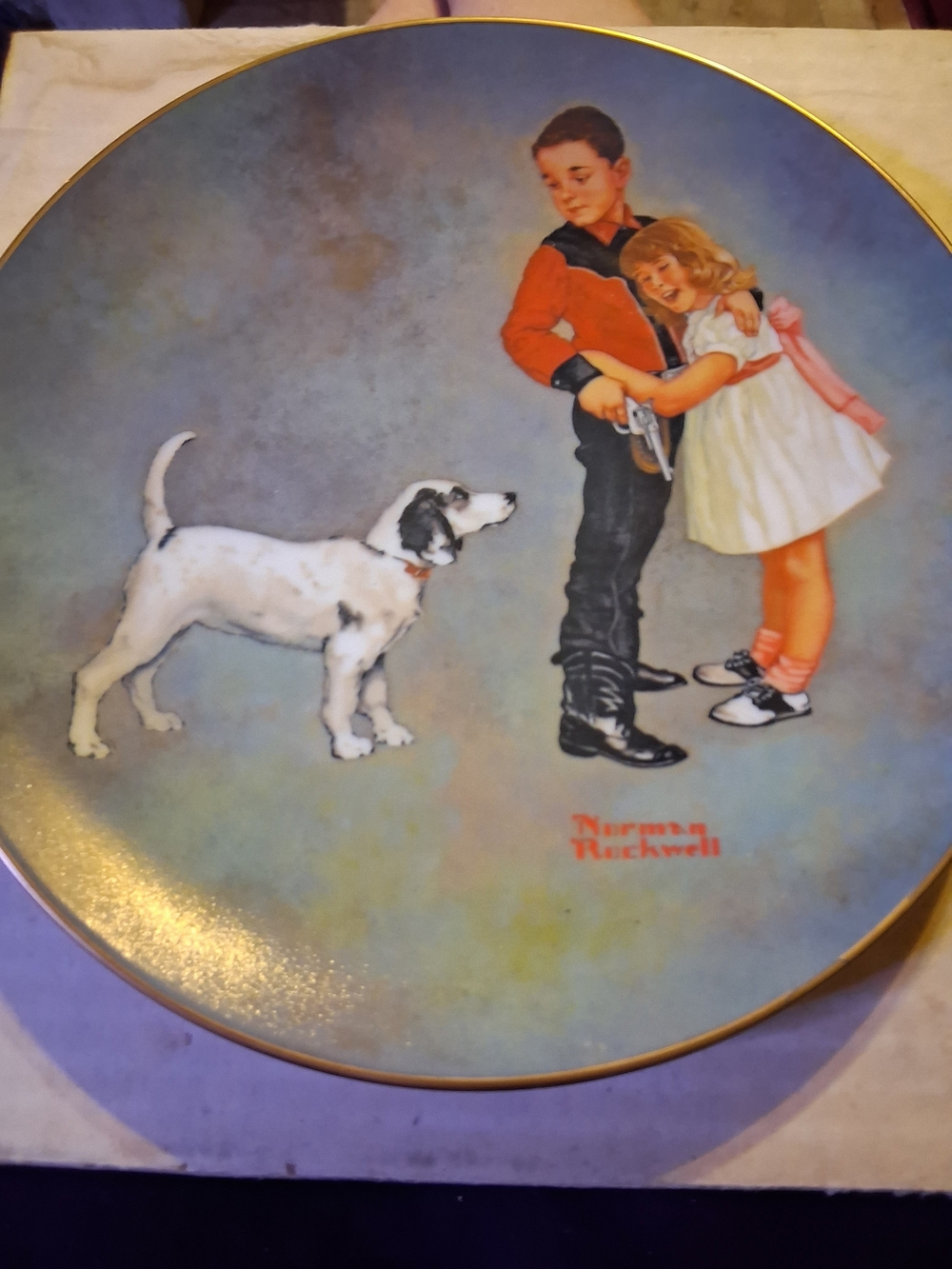 Norman Rockwell "Courageous Hero" Collector Plate.